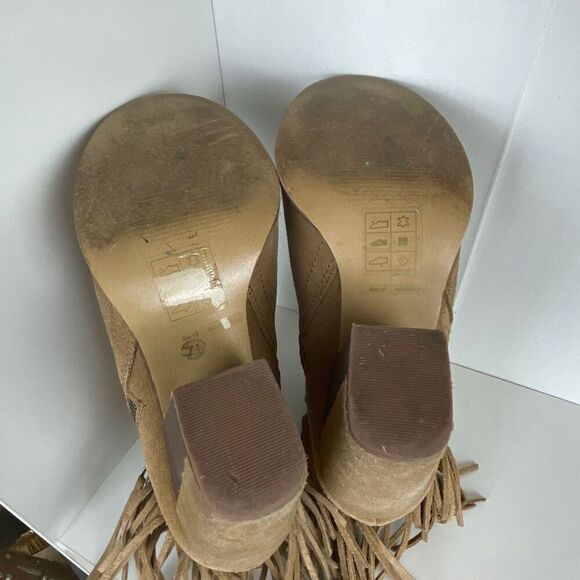 DV by Dolce Vita Suede Fringe Trim Open Toe Booties 7.5 - Picture 7 of 11